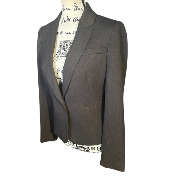 Cremieux Womens Brown Patch Sleeve one Button Front Blazer Sz 2 - Picture 5 of 15